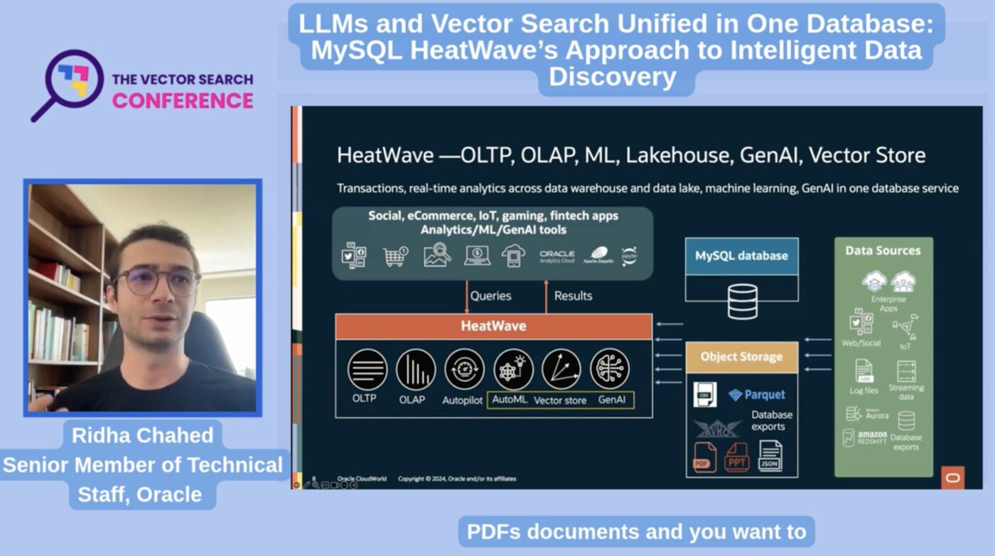 Ridha Chahed speaking at The Vector Search Conference